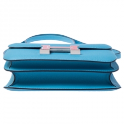 Pre Owned Hermes Lagon Leather Mini Palladium Hardware Constance Bag