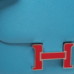 Pre Owned Hermes Lagon Leather Mini Palladium Hardware Constance Bag