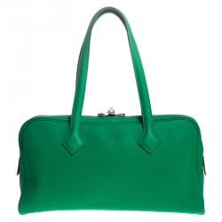 Hermes Bamboo Clemence Leather Victoria II Bag