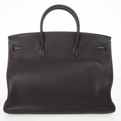 Hermes Birkin 40cm Togo Leather Darkbrown Handbag with Silver Hardware