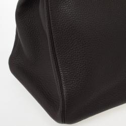 Hermes Birkin 40cm Togo Leather Darkbrown Handbag with Silver Hardware