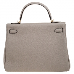 Pre Owned Hermes Gris Asphalt Togo Leather Gold Hardware Kelly Retourne 32 Bag