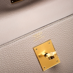 Pre Owned Hermes Gris Asphalt Togo Leather Gold Hardware Kelly Retourne 32 Bag