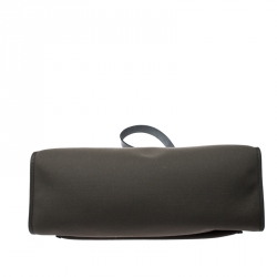Pre Owned Hermes Khaki Green/Black Leather and Canvas Herbag Zip 39 Bag