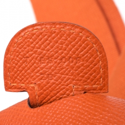 Pre Owned Hermes Orange Epsom Leather Evelyne III GM Bag