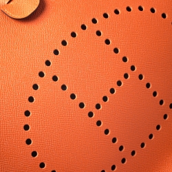 Pre Owned Hermes Orange Epsom Leather Evelyne III GM Bag