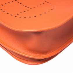 Pre Owned Hermes Orange Epsom Leather Evelyne III GM Bag