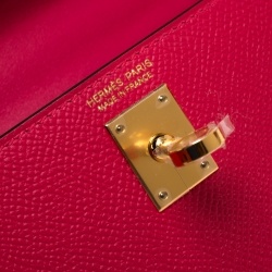 Pre Owned Hermes Red Vermillion Epsom Leather Gold Hardware Mini II Kelly Bag