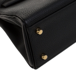 Pre Owned Hermes Black Togo Leather Gold Hardware Kelly Retourne 25 Bag