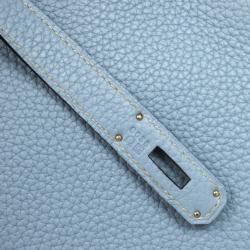 Hermes Blue Lin Clemence Leather Birkin 35 CM