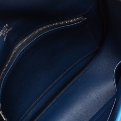Pre Owned Hermes Blue Brighton Swift Leather Palladium Hardware Mini Berline Bag