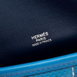 Pre Owned Hermes Blue Brighton Swift Leather Palladium Hardware Mini Berline Bag