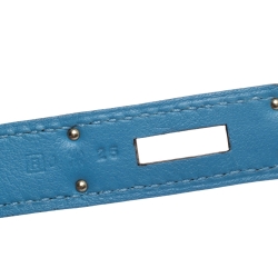 Pre Owned Hermes Blue Brighton Swift Leather Palladium Hardware Mini Berline Bag
