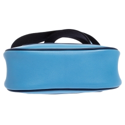 Pre Owned Hermes Blue Brighton Swift Leather Palladium Hardware Mini Berline Bag