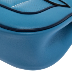 Pre Owned Hermes Blue Brighton Swift Leather Palladium Hardware Mini Berline Bag