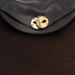 Pre Owned Hermès Cacao Grizzly and Swift Leather Gold Hardware Lindy 26 Bag