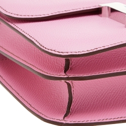 Pre Owned Hermes Bubblegum Epsom Leather Palladium Plated Hardware Constance 18 Bag