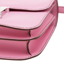 Pre Owned Hermes Bubblegum Epsom Leather Palladium Plated Hardware Constance 18 Bag