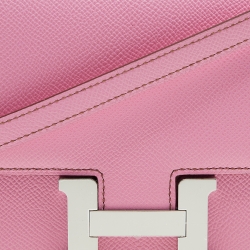 Pre Owned Hermes Bubblegum Epsom Leather Palladium Plated Hardware Constance 18 Bag