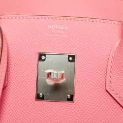 Hermes Rose Confetti Epsom Leather Palladium Finish Birkin 30 Bag