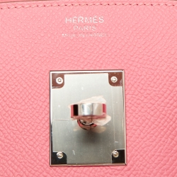 Hermes Rose Confetti Epsom Leather Palladium Finish Birkin 30 Bag