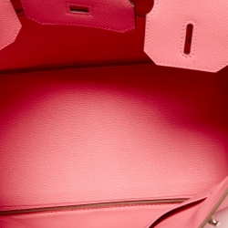 Hermes Rose Confetti Epsom Leather Palladium Finish Birkin 30 Bag