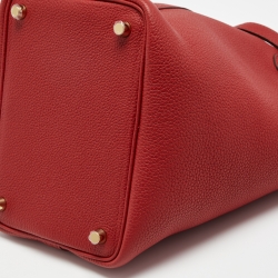 Pre Owned Hermes Rouge Piment Taurillon Maurice Leather Picotin Lock 18 Bag