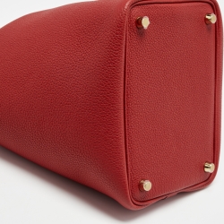 Pre Owned Hermes Rouge Piment Taurillon Maurice Leather Picotin Lock 18 Bag
