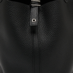 Pre Owned Hermes Noir Taurillon Clemence Leather Picotin Lock 22 Bag