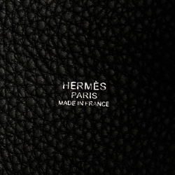 Pre Owned Hermes Noir Taurillon Clemence Leather Monochrome Picotin Lock 22 Bag