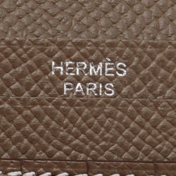 Pre Owned Hermes Etoupe Epsom Leather Bearn Compact Wallet