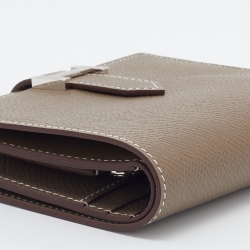 Pre Owned Hermes Etoupe Epsom Leather Bearn Compact Wallet