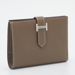 Pre Owned Hermes Etoupe Epsom Leather Bearn Compact Wallet