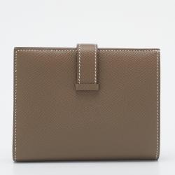 Pre Owned Hermes Etoupe Epsom Leather Bearn Compact Wallet