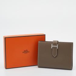 Pre Owned Hermes Etoupe Epsom Leather Bearn Compact Wallet