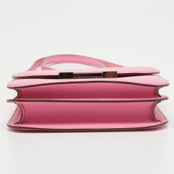 Pre Owned Hermés Pink Epsom Leather Palladium Finish Constance 18 Bag