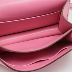 Pre Owned Hermés Pink Epsom Leather Palladium Finish Constance 18 Bag