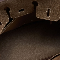 Hermes Etoupe Togo Leather Gold Finish Birkin 25 Bag