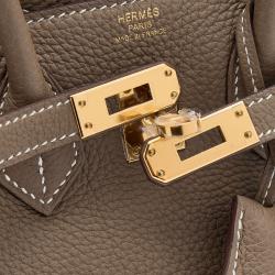 Hermes Etoupe Togo Leather Gold Finish Birkin 25 Bag