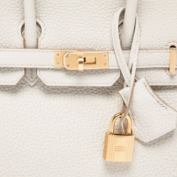 مملوكة مسبقًا حقيبة هيرمس بيركين 25 جلد توغو بيلتون معدن ذهبي 