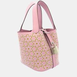 Hermes Multicolor Swift Leather Picotin Lock Lucky Daisy Micro Tote Bag