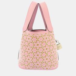 Hermes Multicolor Swift Leather Picotin Lock Lucky Daisy Micro Tote Bag