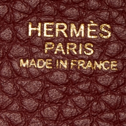 Pre Owned Hermes Rouge Grenat Taurillon Clemence Leather Picotin Lock 22 Bag