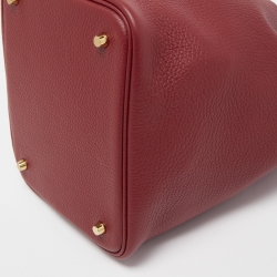 Pre Owned Hermes Rouge Grenat Taurillon Clemence Leather Picotin Lock 22 Bag