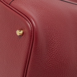 Pre Owned Hermes Rouge Grenat Taurillon Clemence Leather Picotin Lock 22 Bag