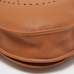 Pre Owned Hermes Gold Taurillon Clemence Leather Evelyne III TGM Bag