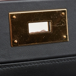 Pre Owned Hermes Black Taurillon Maurice/Swift Leather Gold Finish 24/24 35 Bag 