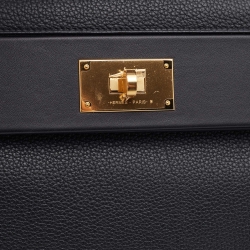 Pre Owned Hermes Black Taurillon Maurice/Swift Leather Gold Finish 24/24 35 Bag 