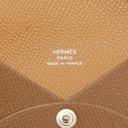 Pre Owned Hermès  Alezan/Biscuit Epsom Leather Calvi Card Holder
