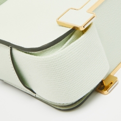 Pre Owned Hermes Vert Fizz Chevre Mysore Leather Gold Finish Geta Bag